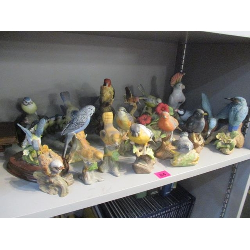 64 - A collection of bird ornaments to include a Beswick Robin