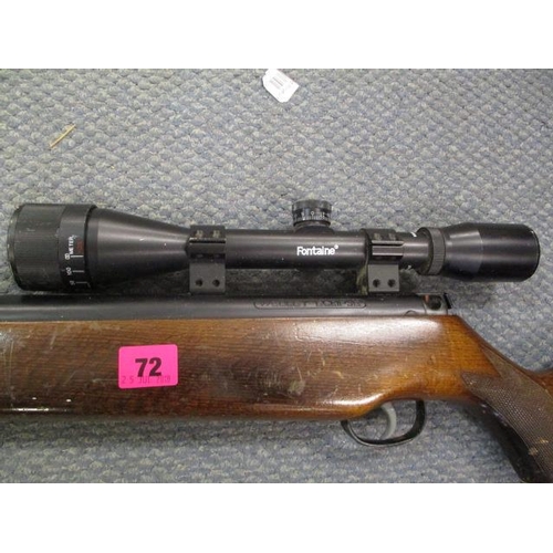 72 - A Webley Eclipse .22 air rifle with a fitted scope