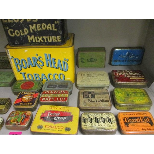 98 - Vintage tobacco tins to include Boar's Head, Lloyds Gold Medal, Ogdens Walnut Plug and Gallagher s t... 