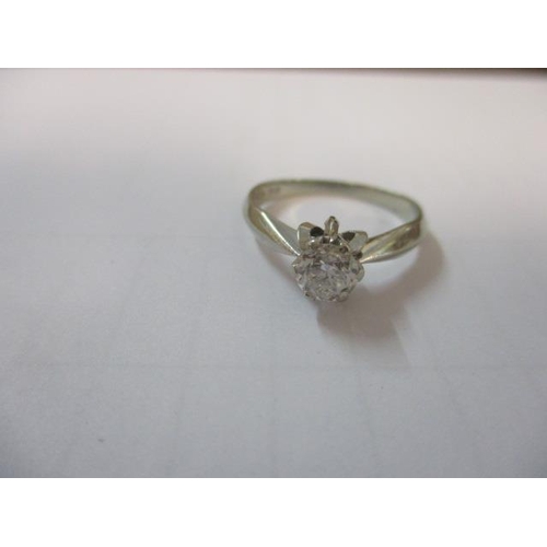 317 - A solitaire diamond ring in 18ct white gold .45ct size L