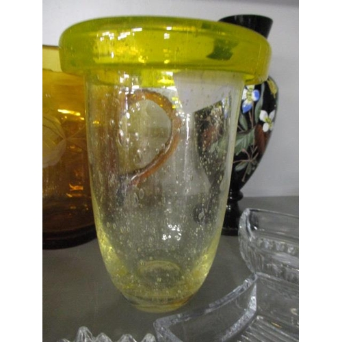 274 - Retro and Art Glass together with cut glass and a painted Victorian glass vase