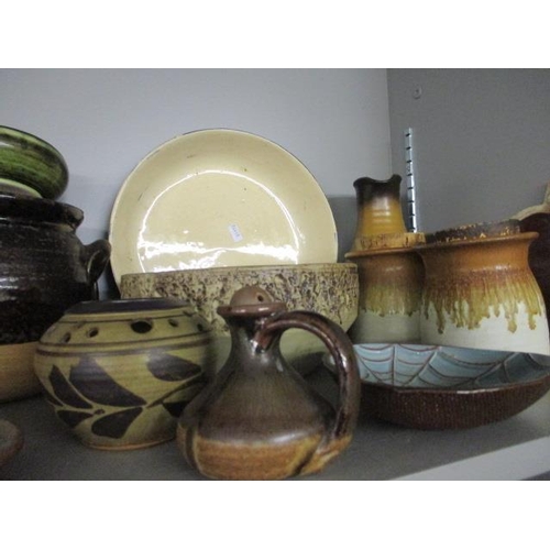 344 - Studio ware pottery to include Guernsey pottery