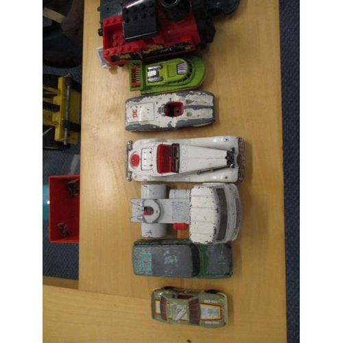 365 - A selection of toys to include a model R2D2, a Dinky Toys Mercedes Benz, a wooden truck and other it... 