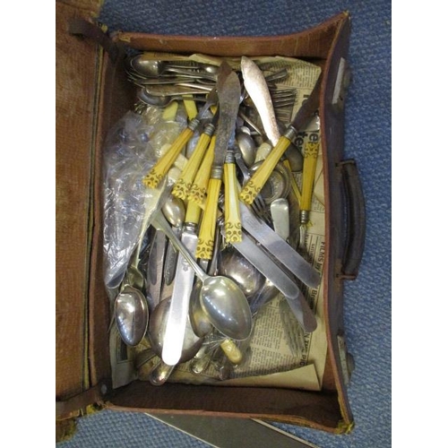 366 - Silver plated cutlery to include dinner knives and forks, spoons and other cutlery, all contained in... 