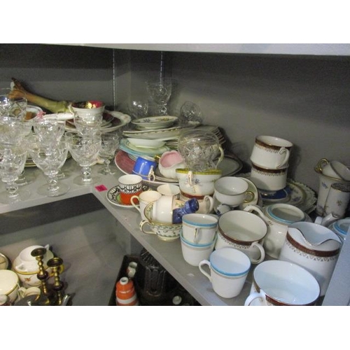 369 - A large mixed lot to include cut glassware, various tea sets and other items