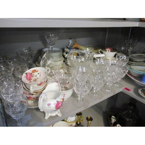 369 - A large mixed lot to include cut glassware, various tea sets and other items