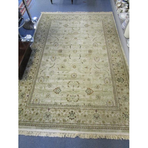 447 - A Marks & Spencer's Egyptian, New Zealand wool rug with floral designs, multi guard borders and tass... 