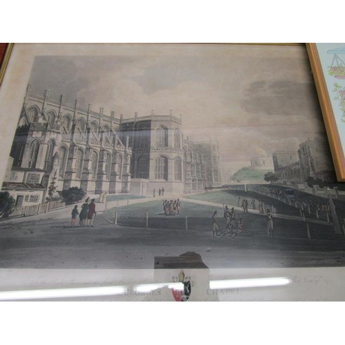 448 - F Nash and F C Lewis two early 19th century coloured engravings depicting views of St George's Chape... 