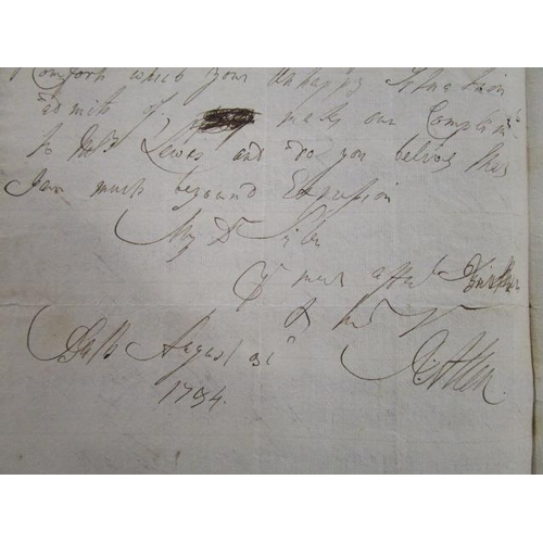 110 - Ralph Allen of Bath - a two page signed autographed letter dated 1734, contained in a Maggs Brothers... 