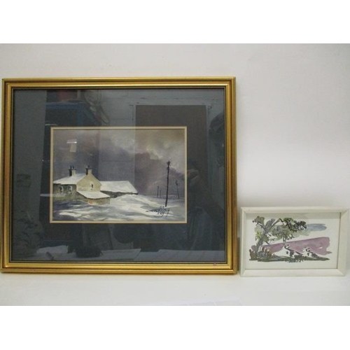 138 - Ashley Jackson - 'Deep Snow, Penine Farm', watercolour signed lower right corner, 7