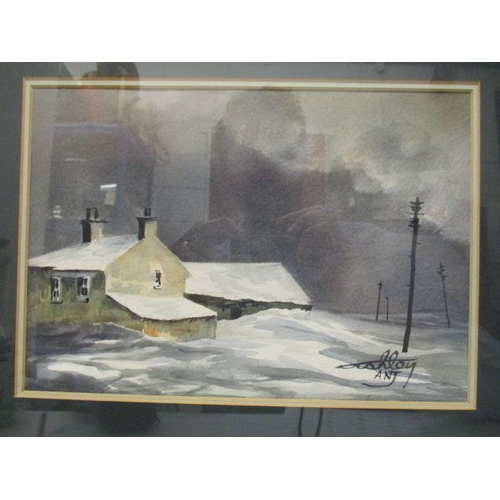 138 - Ashley Jackson - 'Deep Snow, Penine Farm', watercolour signed lower right corner, 7