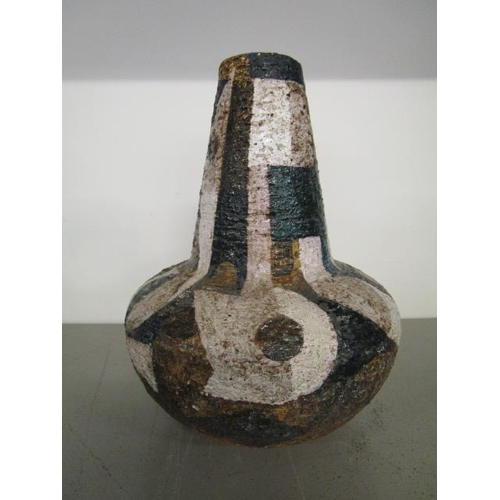 39 - Lickie -a continental art pottery bottle vase of compressed, shouldered form decorated with geometri... 