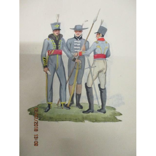 88 - A fine copy of Military Costume of Europe originally published in 1822 by John Booth, with watercolo... 