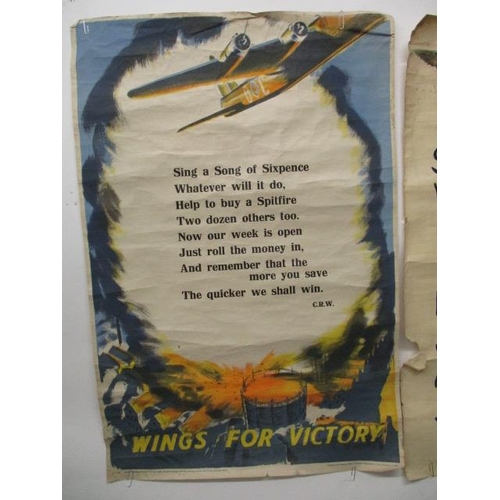 187 - A WWI National Savings Committee 'Wings For Victory' poster printed for HM Stationery Office by Norb... 