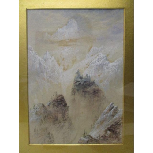 192 - Elijah Walton - a pair of Alpine scenes, watercolours, one signed lower right corner, 6 3/4