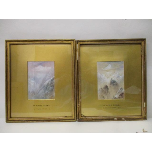 192 - Elijah Walton - a pair of Alpine scenes, watercolours, one signed lower right corner, 6 3/4