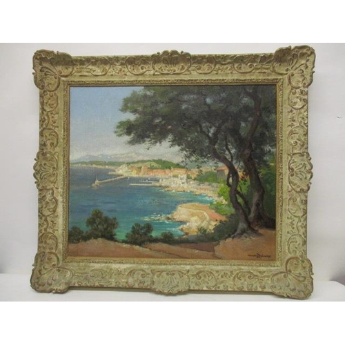 67 - Attributed to Maurice Decamps -'Nice Baie Des Anges', oil on canvas signed lower right corner, 18