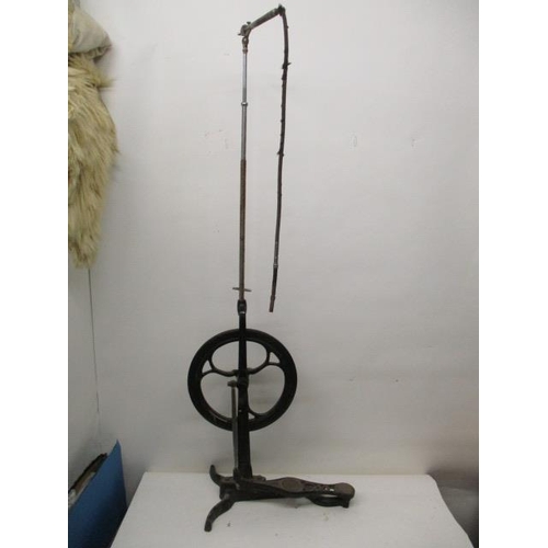 75 - A late 19th/early 20th century black painted, cast iron, nickel plated and chrome, portable, treadle... 