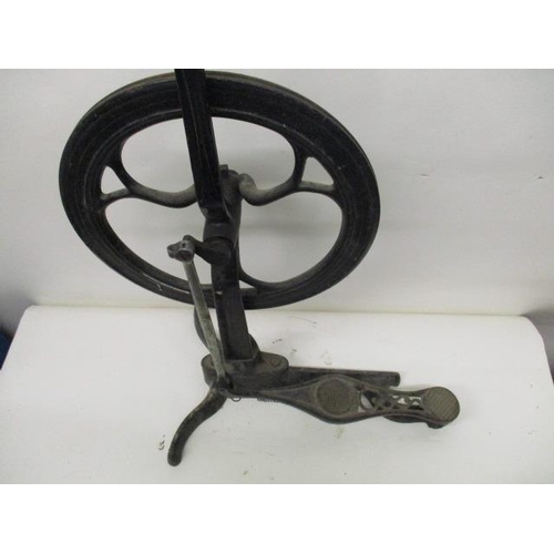 75 - A late 19th/early 20th century black painted, cast iron, nickel plated and chrome, portable, treadle... 