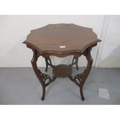 494 - A late Victorian walnut occasional table on cabriole legs