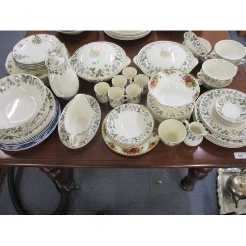 495 - A Midwinter Stylecraft Bramble part dinner service, some staining, two pieces of Royal Albert Old Co... 