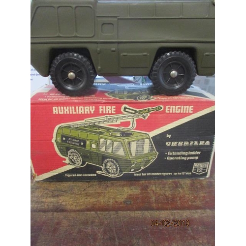 A 1970 s Action man style Auxiliary Fire Engine vehicle by the Cherilea Toy Company in original box