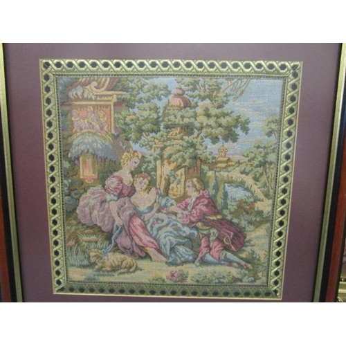 154 - A Flemish machine woven tapestry, interior scene, 17 3/4