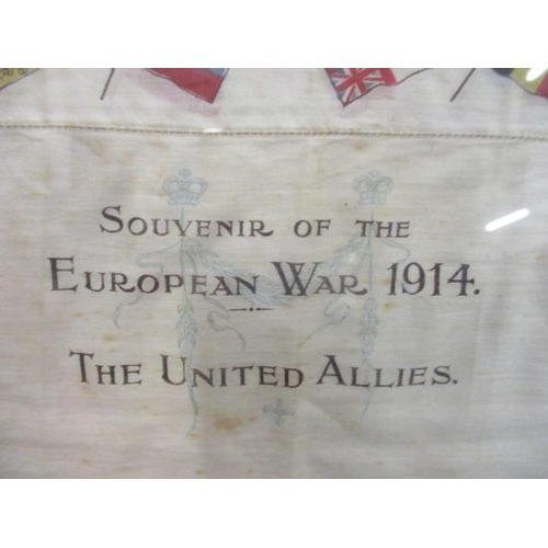 170 - A mounted silk souvenir of The 1914 European War 17