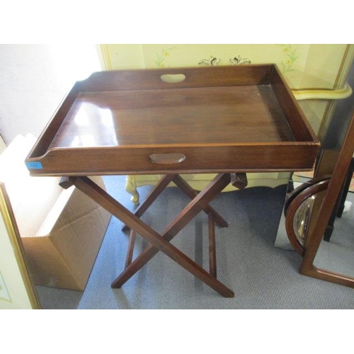 179 - A 19th century mahogany butler's tray with stand 31