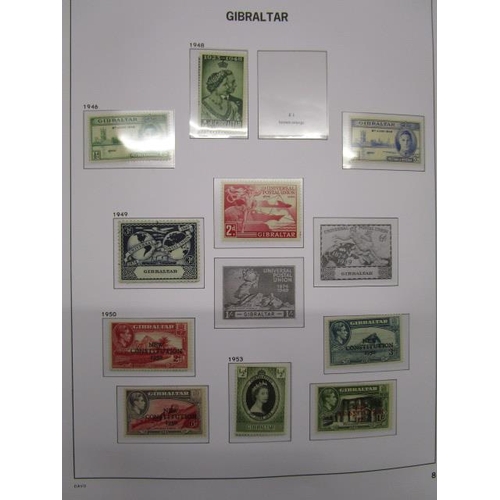 216 - A collection of stamps of Gibraltar, mainly mint, in a Davo hingeless album circa 1886-1989