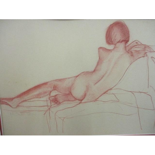 231 - F M Eadon - a pastel of a nude, signed and dated 2002 to the lower left hand corner, framed (deficie... 