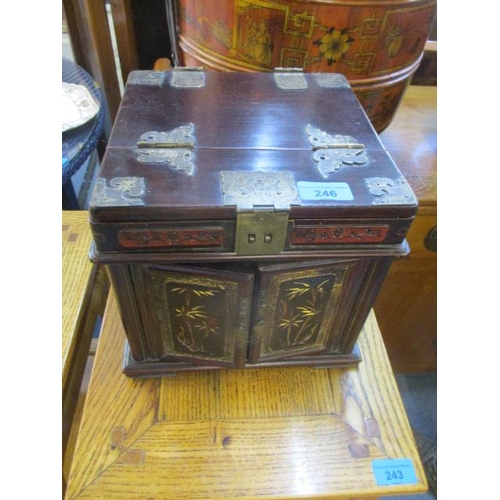 246 - A Chinese lacquered jewellery and dressing box with internal mirror 9