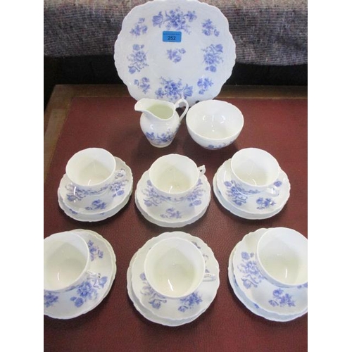 252 - A Coalport blue and white floral part tea service