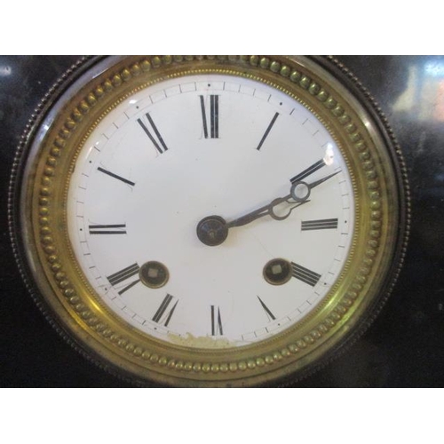 253 - A Victorian black slate clock