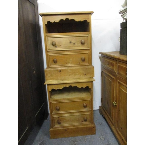 269 - A pair of modern pine bedside cabinets with a shelf and two drawers