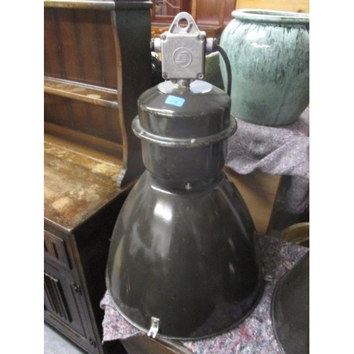 274 - A vintage industrial grey enamelled light fitting Type 7010 28