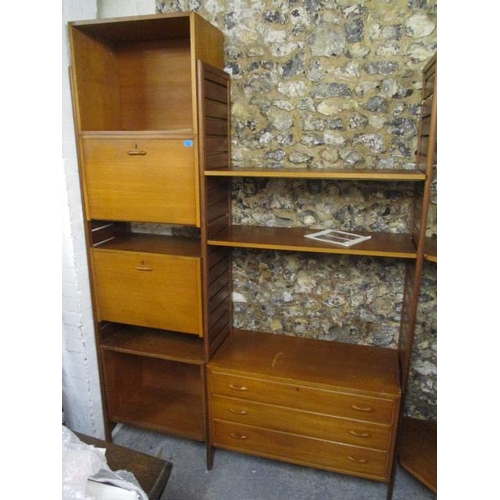 282 - A mid 20th century Ladderax unit consisting of a display cabinet, a chest of drawers, cabinets and s... 