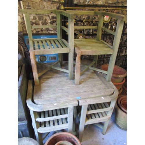 297 - A teak garden table 28 1/2