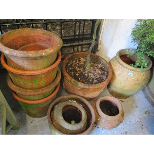 301 - A selection of terracotta garden planters