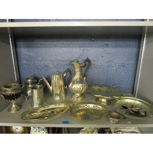 326 - Silver and silver plate to include a claret jug, a teapot, a coffee pot, a silver bracelet, a silver... 