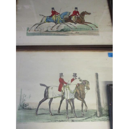 375 - Carle and Horace Vernet, four horse prints together with other antique prints A/F