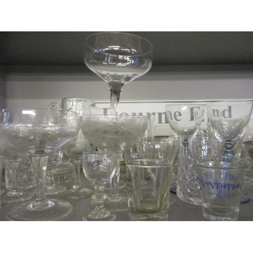 415 - Stuart Crystal water glasses and mixed glassware to include etched champagne saucers