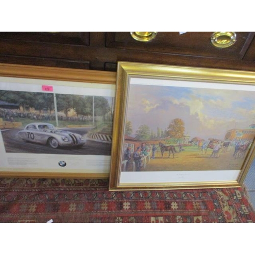 165 - A signed BMW Victory Drive print by James Dugdale, together with a signed John King print of The Hou... 