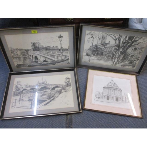 182 - Four modern prints to include two of bridges