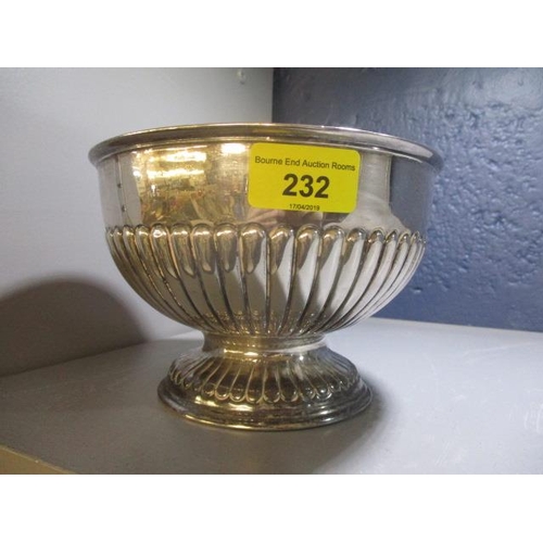 232 - An early 20th century silver bowl having gadrooned decoration