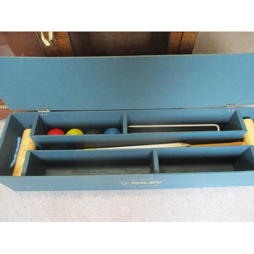 244 - A Victorian Riley croquet set in box