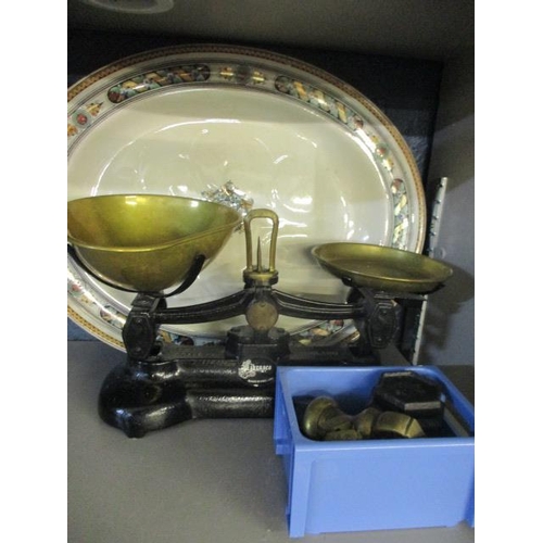 262 - A Librasco Libra Scales & Co set of kitchen scales an various weights, together with an early 20th c... 