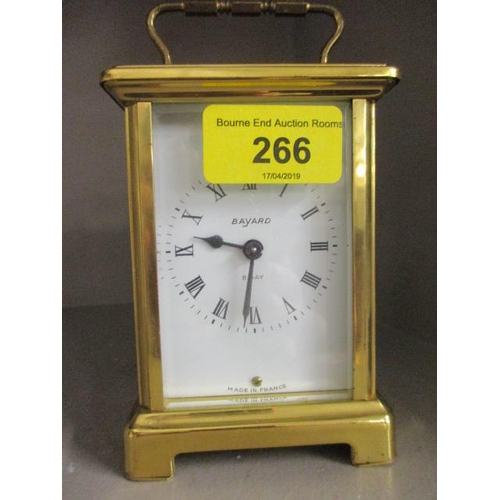 266 - A Bayard brass cased carriage clock