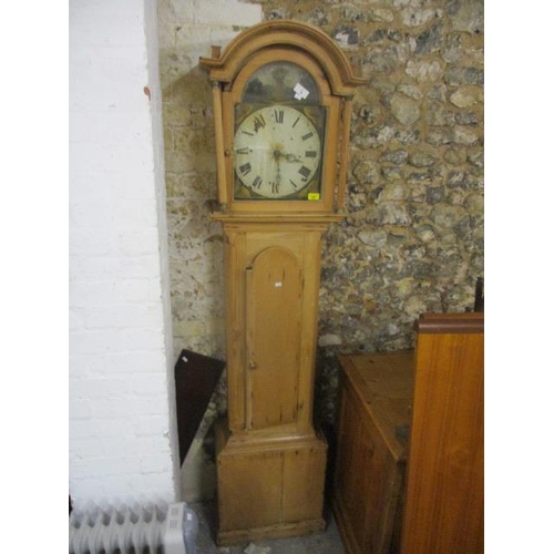 367 - A pine cased 30hr long case clock