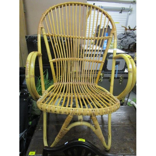 404 - A vintage bamboo cane open armchair